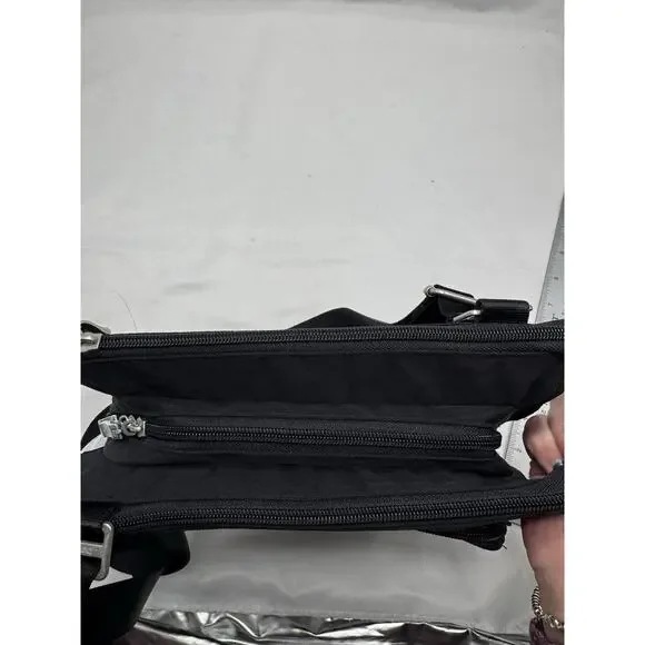 Baggallini Crossbody Bag Adjustable Strap Travel Work Nylon Black Purse - Picture 9 of 13